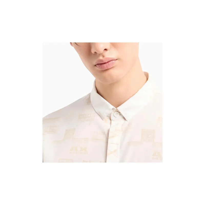ARMANI EXCHANGEAE SS24 Shirt Men's Ecru-3