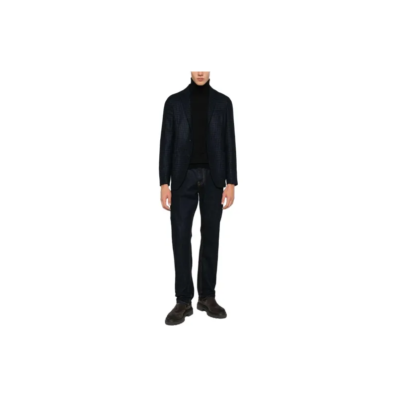 Zegna Business Suit Coat Men's Marine Blue-2