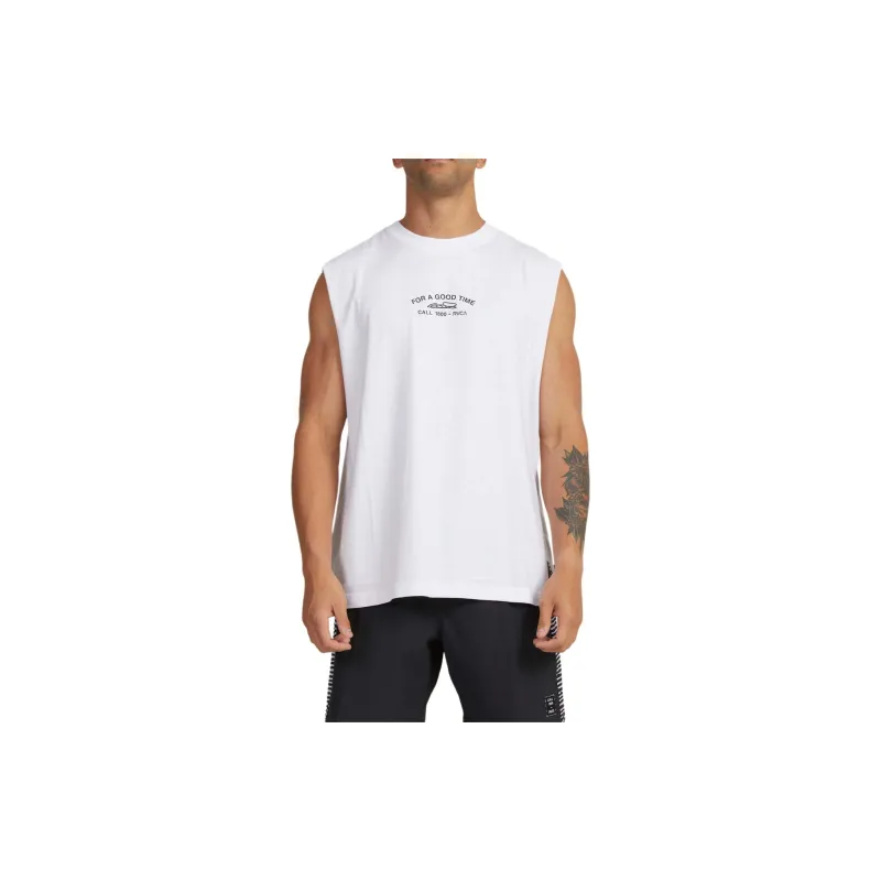 RVCA Tank Tops Men White-2