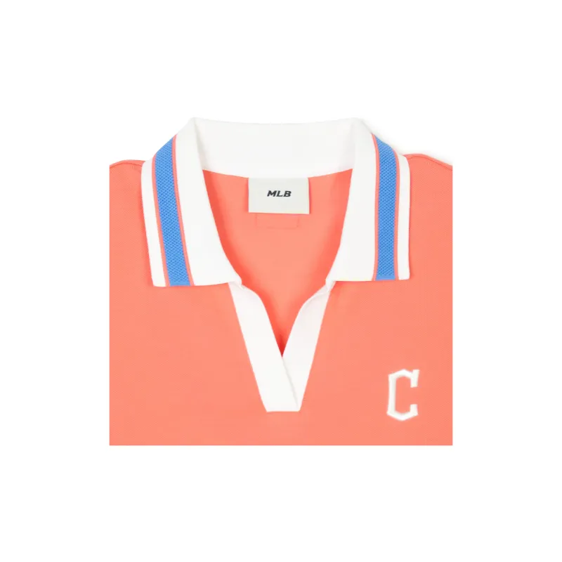 MLB Cleveland Guardians Polo Shirt Women's Coral-3