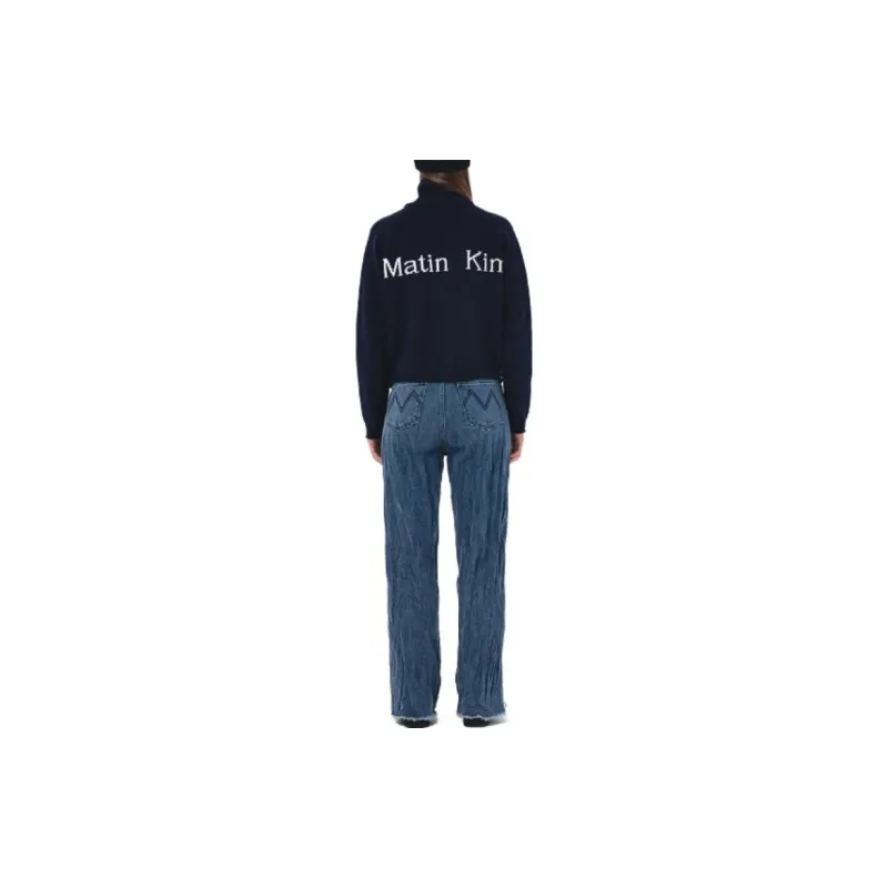 MATIN KIM Sweater Unisex Marine Blue-4