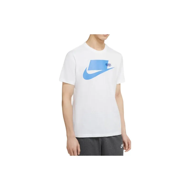 Nike T Shirts Men White Blue-2