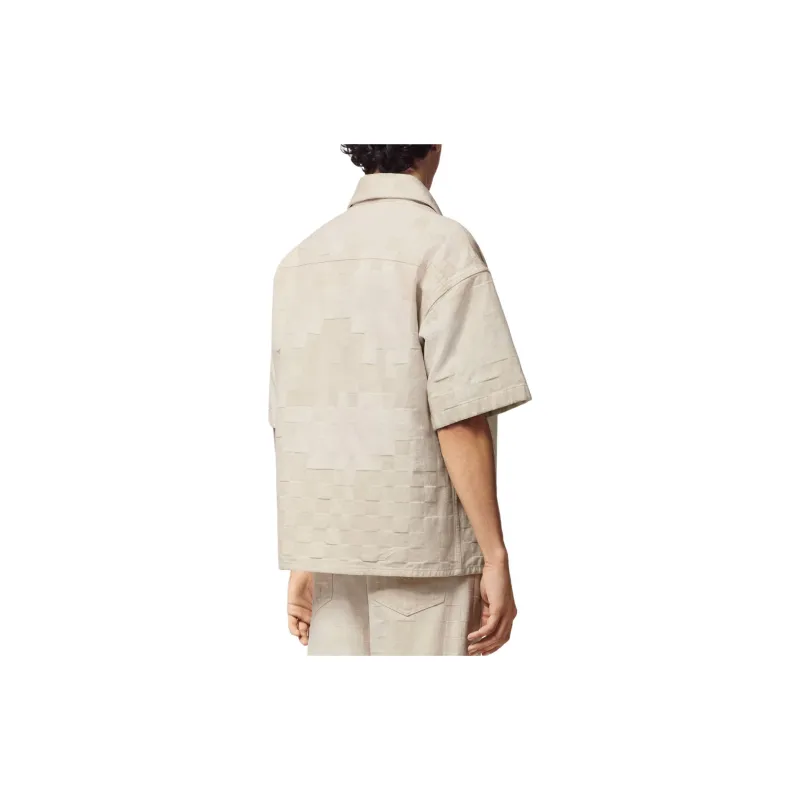 LOUIS VUITTON Damier Short Sleeved Denim Shirt-5