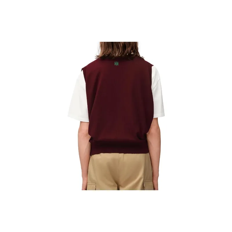 LOEWE FW24 Vest Men's Burgundy Red-2