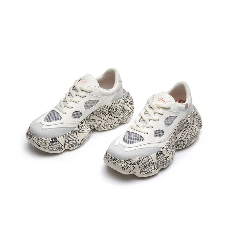 U.IN Zaluz Series Height Increasing Low Top Chunky Sneakers Women's-26