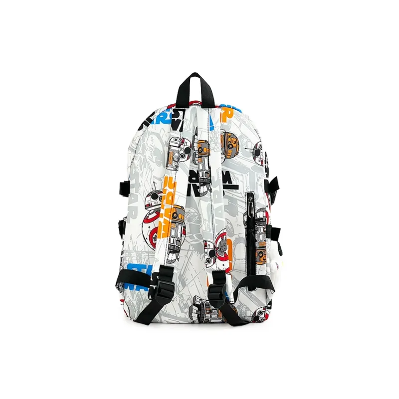 SURELAPTOP Nylon Backpack Unisex Black/Blue & White/Orange & White-41