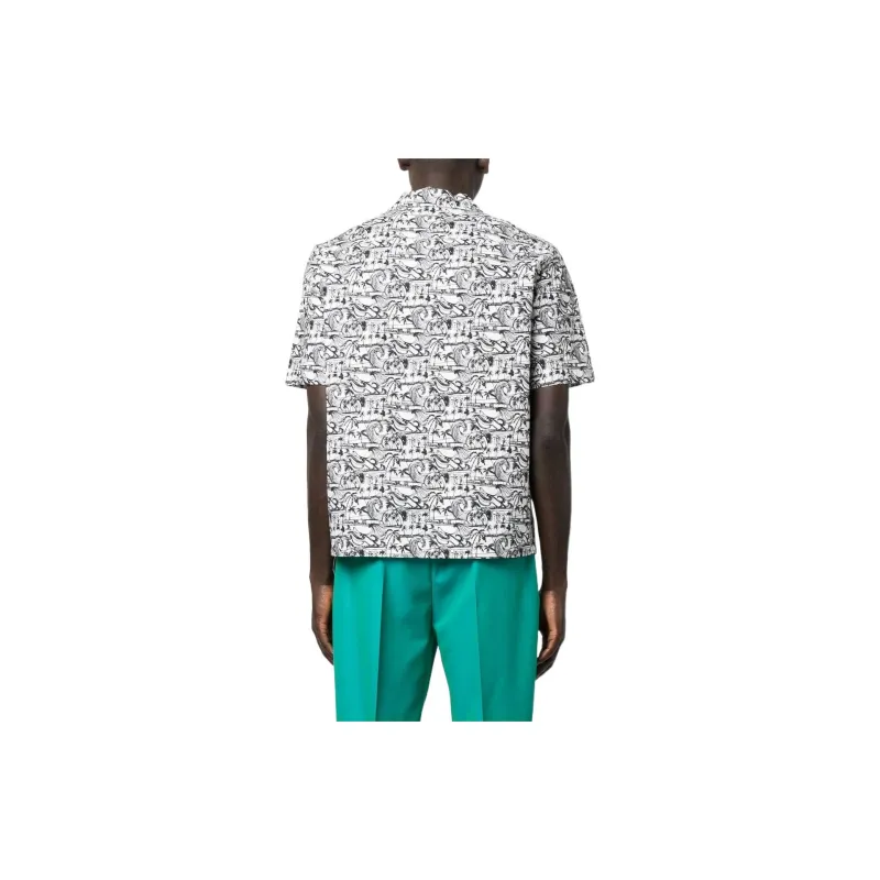 PALM ANGELS Allover Graphic Printed Short Sleeved Shirt-2