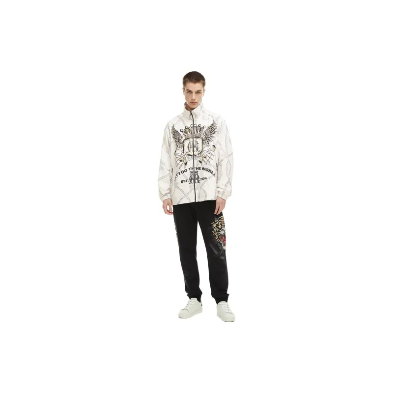 Ed Hardy Jackets Men Ivory White E1OBM365-2