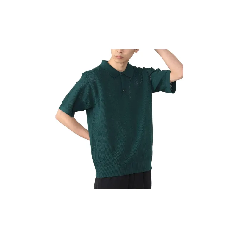 Beams Polo Shirts Men Dark Green-12