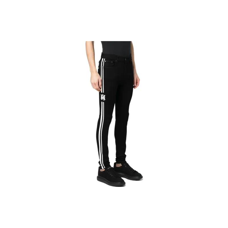 AMIRI Striped Logo Print Jeans-3