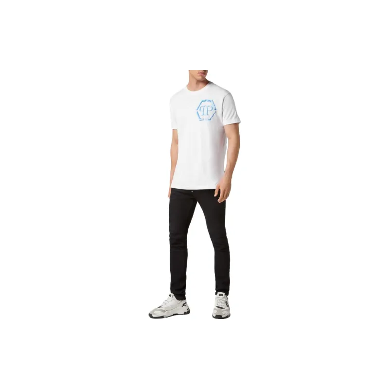 PHILIPP PLEIN Ss Hexagon print Cotton T shirt-1
