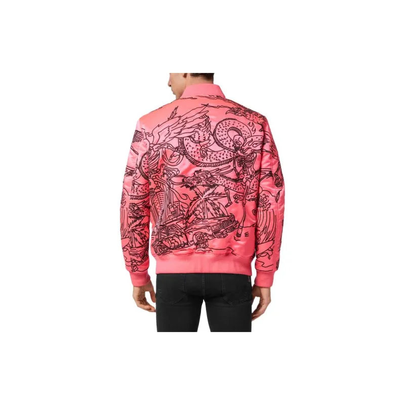 PHILIPP PLEIN Tattoo motif Embroidered Bomber Jacket-6