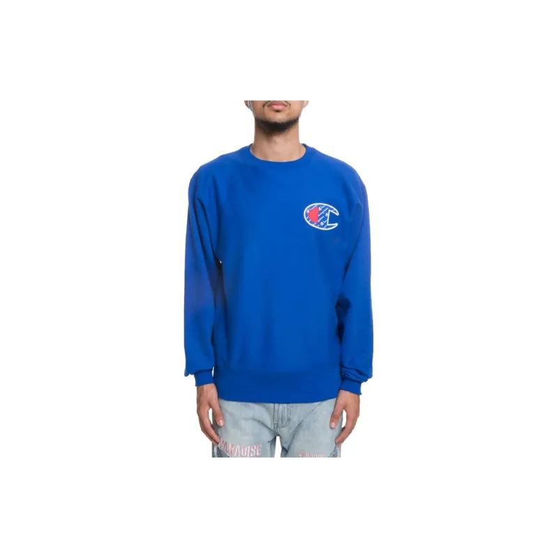 Champion Crew Neck Loose Fit Regular Sweatshirt US Version Unisex Blue-2