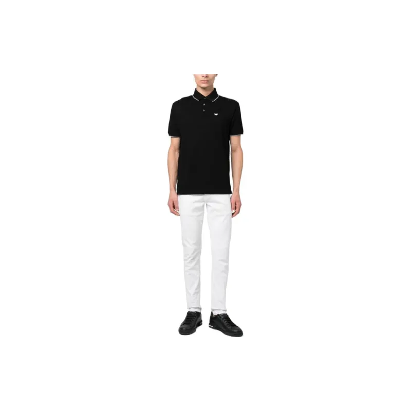 EMPORIO ARMANI Logo Embroidered Short Sleeved Polo Shirt-2