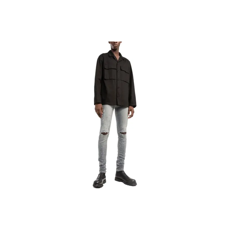 AMIRI Distressed Paint Splatter Fitted Jeans-2