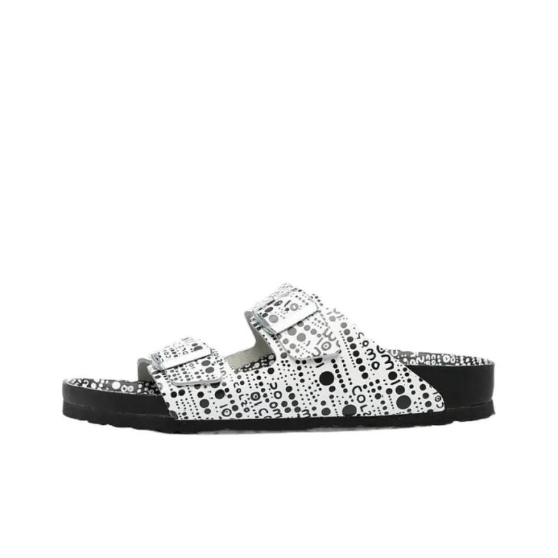 Birkenstock Slide Slippers Unisex Black White-0