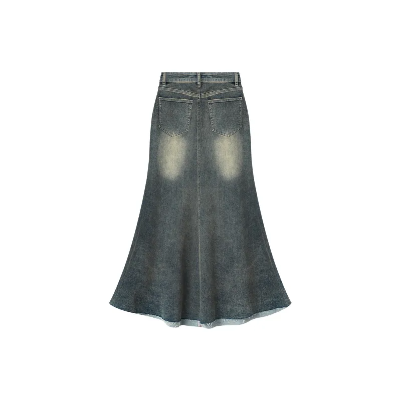 THE SEA LIFE Denim Long Skirt Women's Product Moon Blue-1