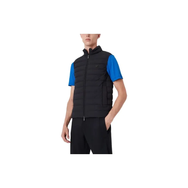 EMPORIO ARMANI Sleeveless Full zip Down Jacket In Quilted Nylon With Eagle Logo Patch-3