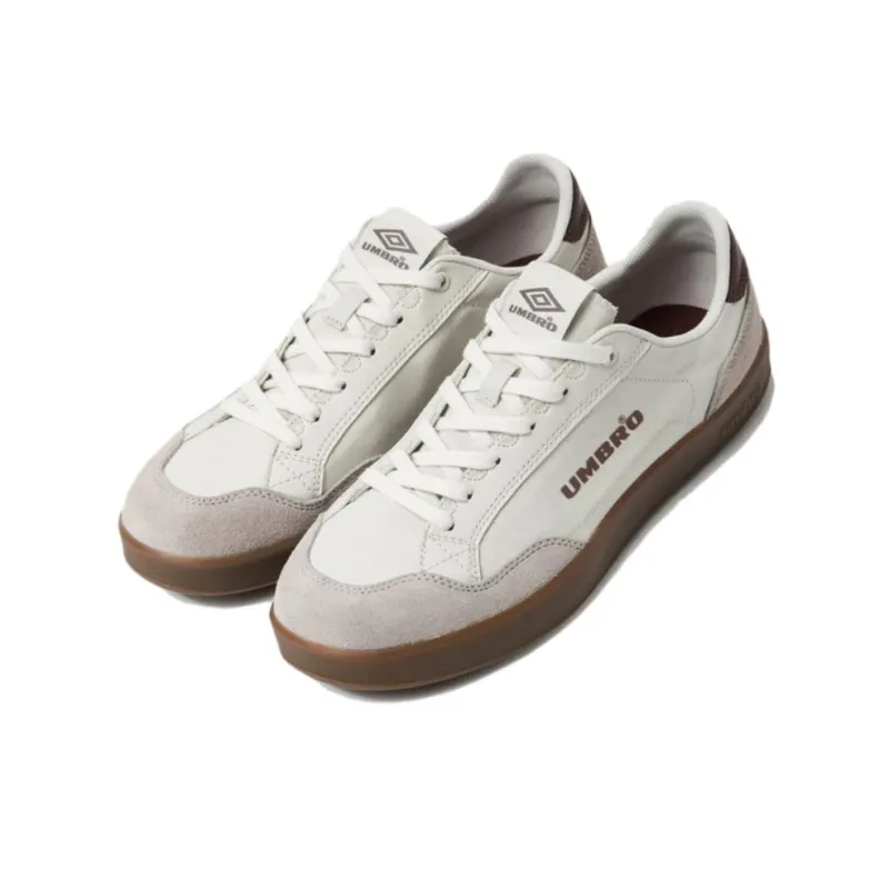 Umbro Anti Slip Wear Resistant Low Top Skateboard Shoes Unisex White Brown-2