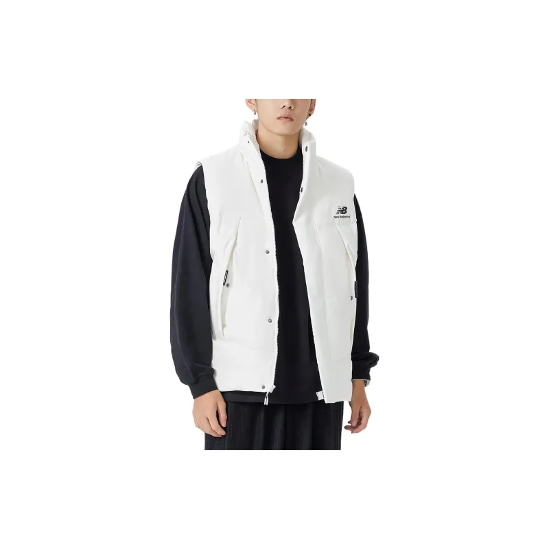 New Balance Pocket Puffer Vests Men White-2