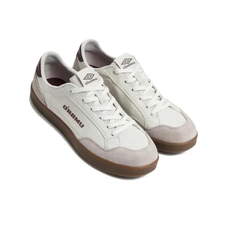 Umbro Anti Slip Wear Resistant Low Top Skateboard Shoes Unisex White Brown-3