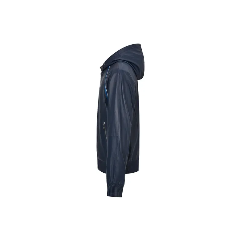 RARE Leather Jacket Men's Deep Navy Blue-1