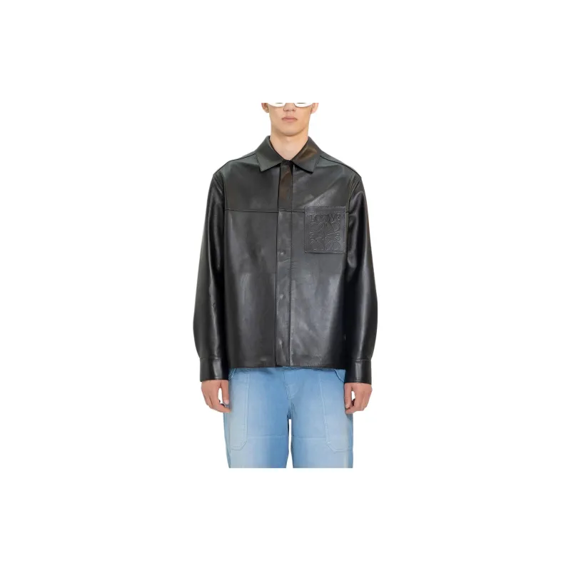 LOEWE Logo Embossed Long Sleeved Shirt-2