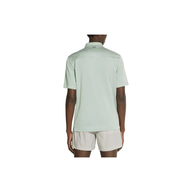 Zegna SS24 Polo Shirt Men Gray Green-2
