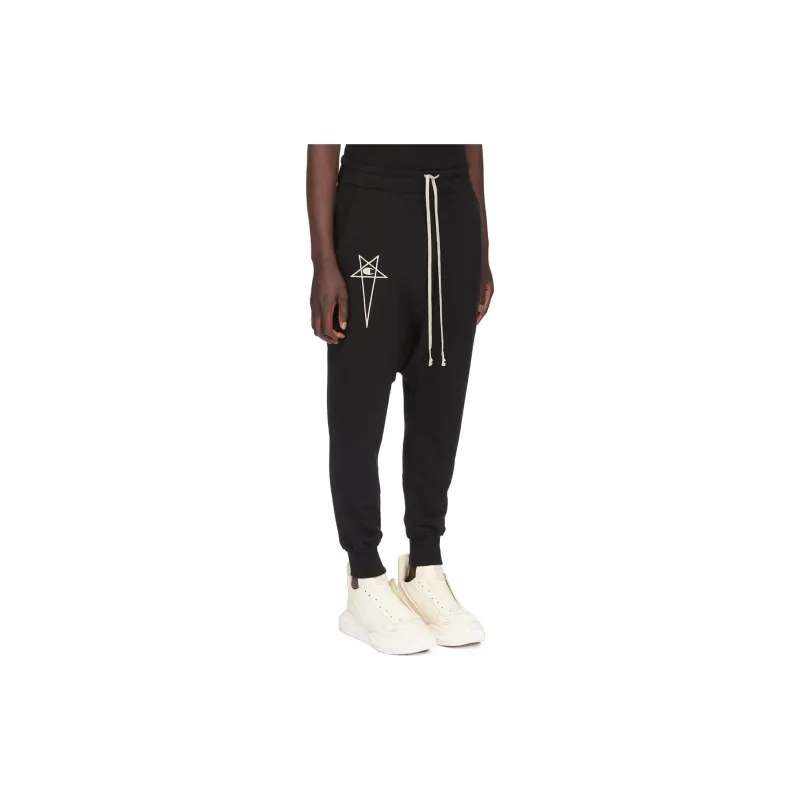 RICK OWENS X Champion Prisoner Drop crotch Track Pants-3