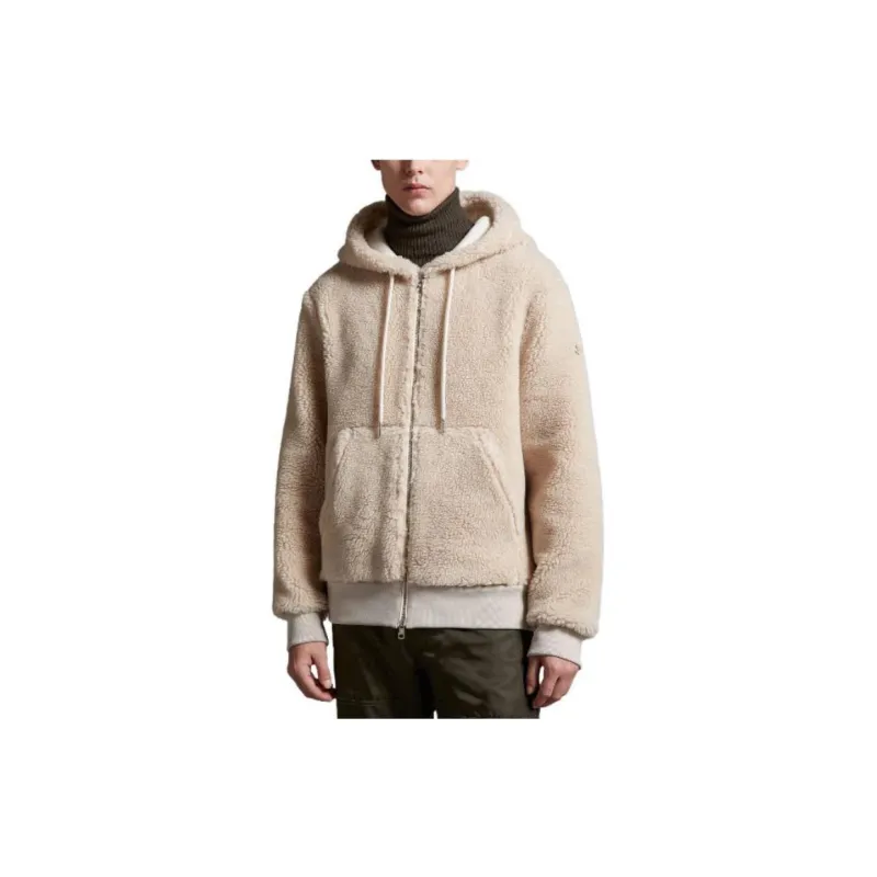 Moncler FW23 Velvet-feel Coat Men's Beige-1