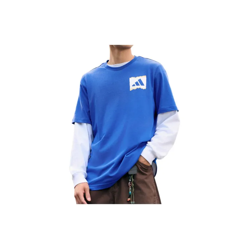 Adidas T Shirt Men's Semi Fluorescent Blue-4