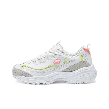 Skechers DLITES Anti-Slip Wear-Resistant Low-Top Chunky Sneakers Women's White Yellow
