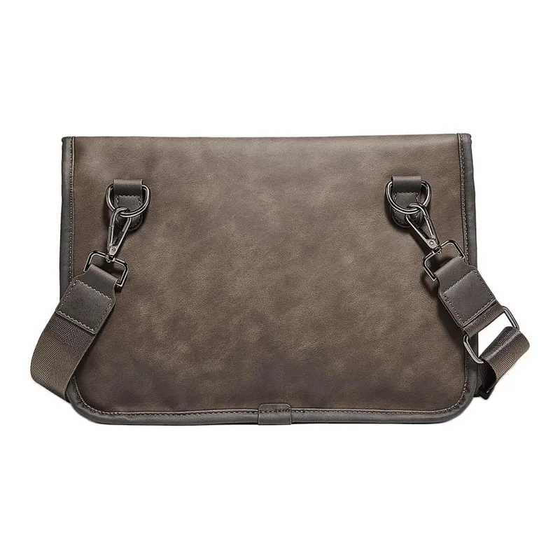 Marino Orlandi Synthetic Leather Shoulder Bag Crossbody Messenger Bag Medium Size Unisex Black/Coffee-10