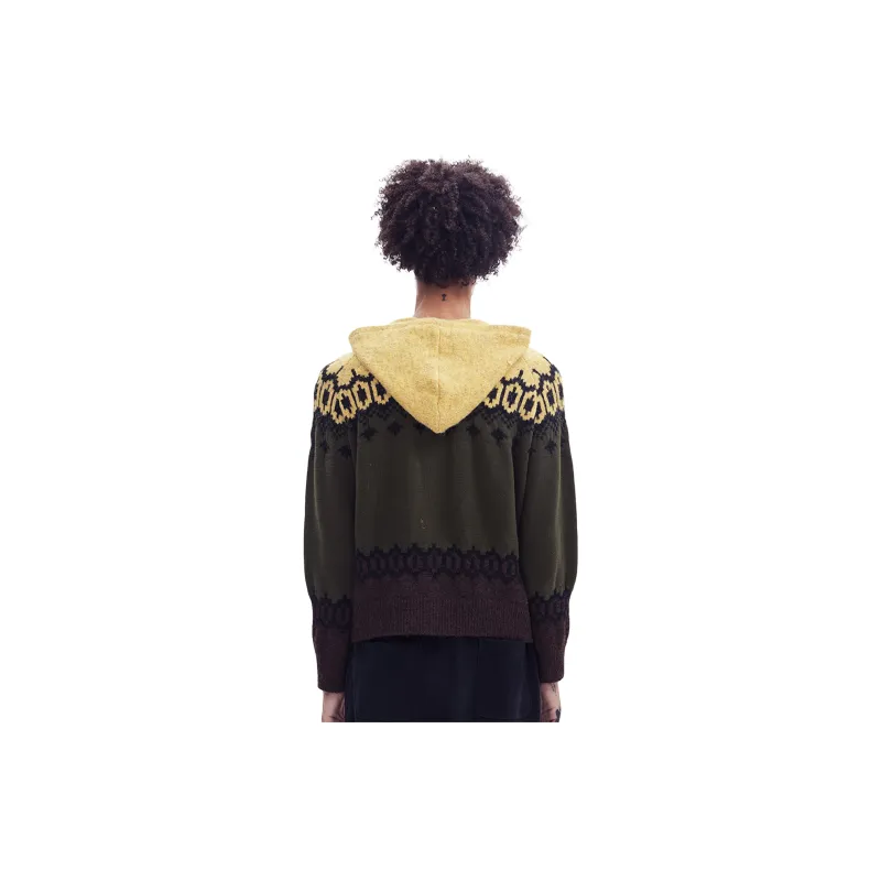 WHOOSIS Sweaters Unisex Yellow Green-4