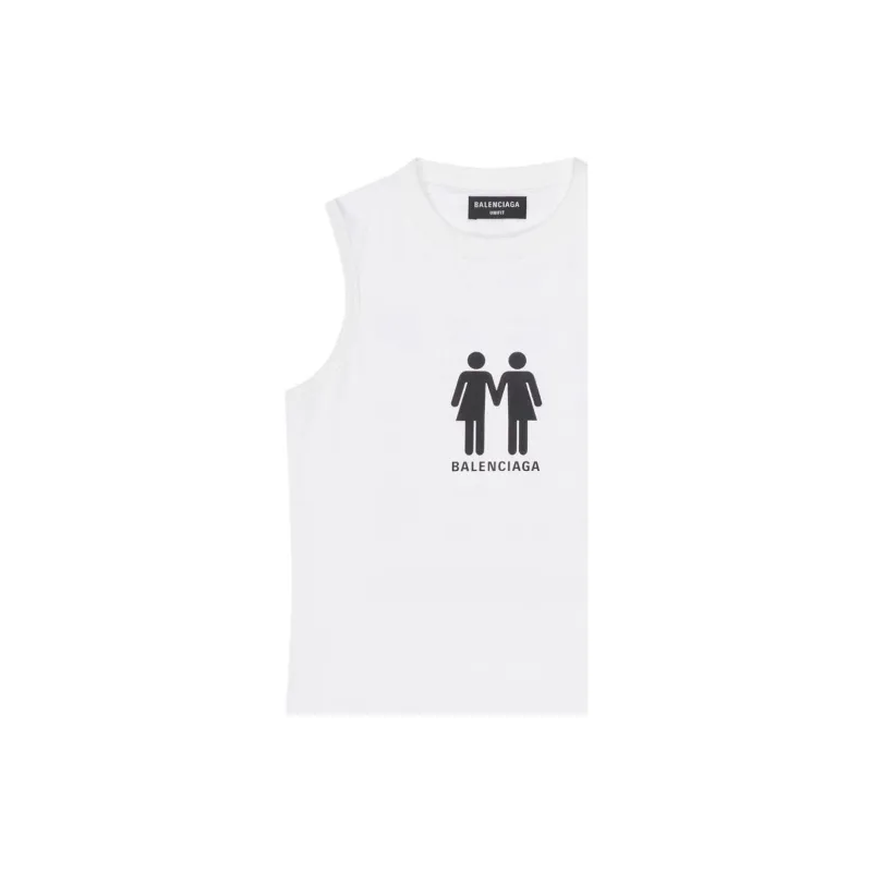 Balenciaga FW22 Tank Top Slim Fit Men's White-4