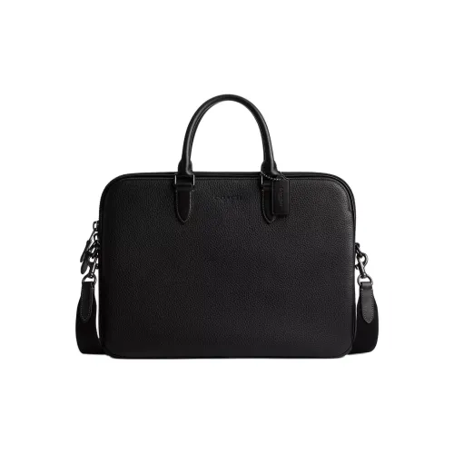 COACH Gotham Litchi Grain Leather Crossbody One Shoulder Handbags Large Size Men's Black