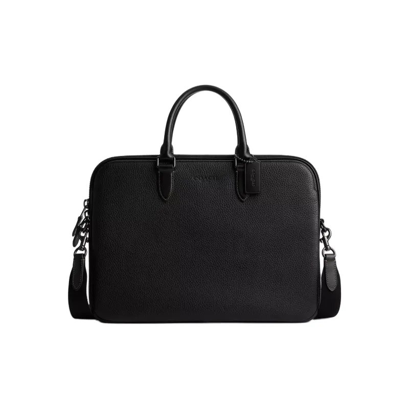 COACH Gotham Litchi Grain Leather Crossbody One Shoulder Handbag Tubas Men's Black-0