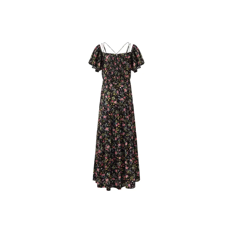 GOELIA Short Sleeved Dress Women's Summer Night Rose Garden-1