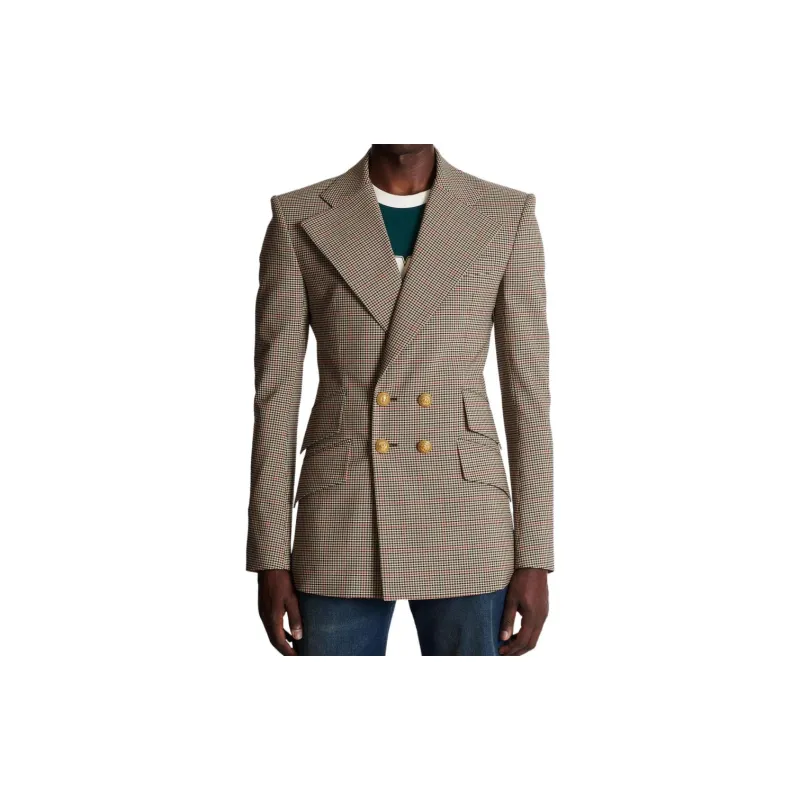 BALMAIN Prince Of Wales Double-breasted Blazer-3