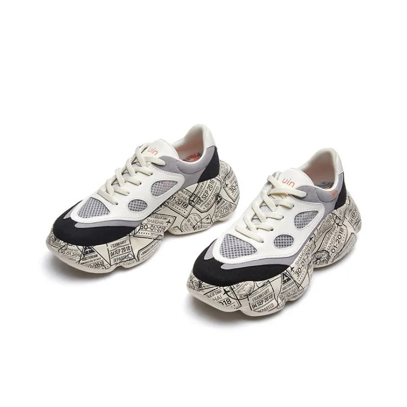 U.IN Zaluz Series Height Increasing Low Top Chunky Sneakers Women's-32