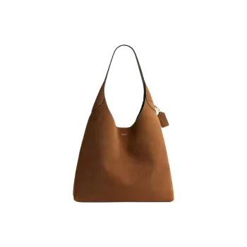 COACH Brooklyn Suede Hobo Bag, Handbag, Shoulder Bag Large Size Women's Cedar Color