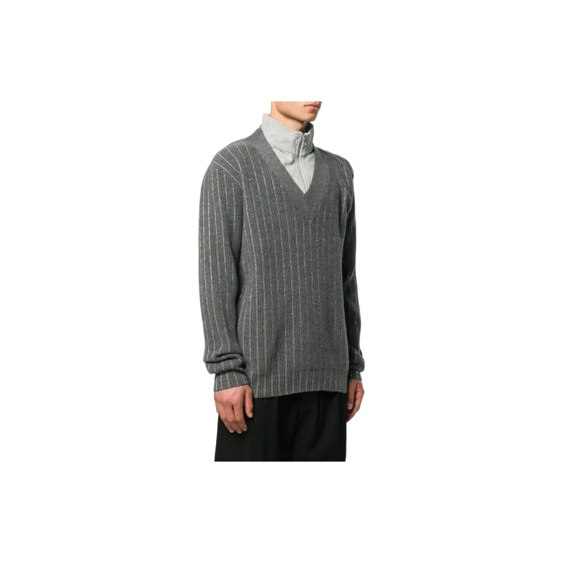 FENDI Cashmere Sweaters Men Gray-3