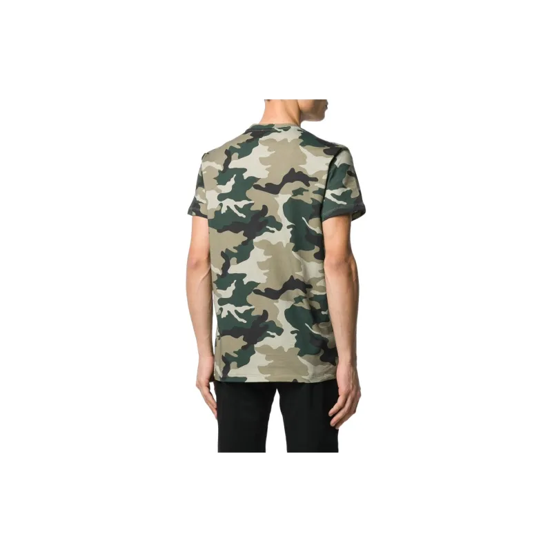 BALMAIN SS22 T Shirt Men's Green Camouflage-2
