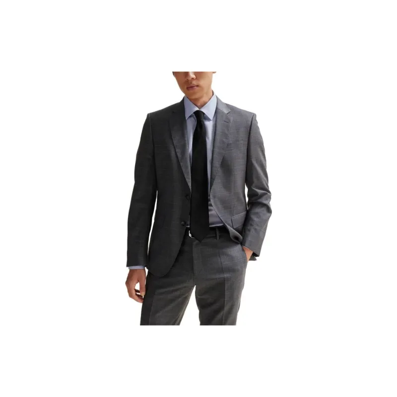 HUGO BOSS FW23 Slim-Fit Suit In Checked Stretch Wool Business Suits Men's-1