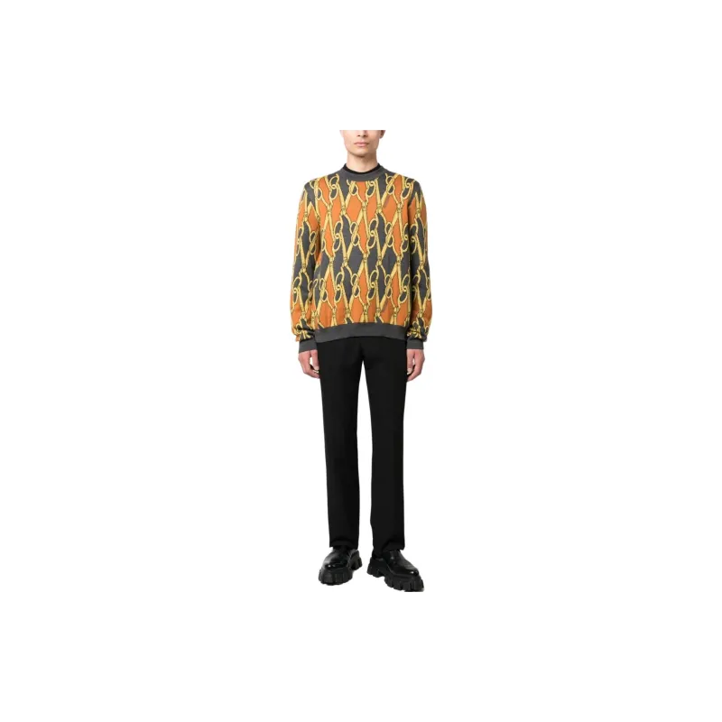 MOSCHINO Abstract-print Virgin-wool Jumper-1