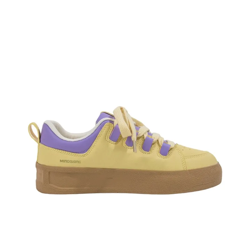 MINGKUANG Skateboard Shoes Women's Low Top Purple-1