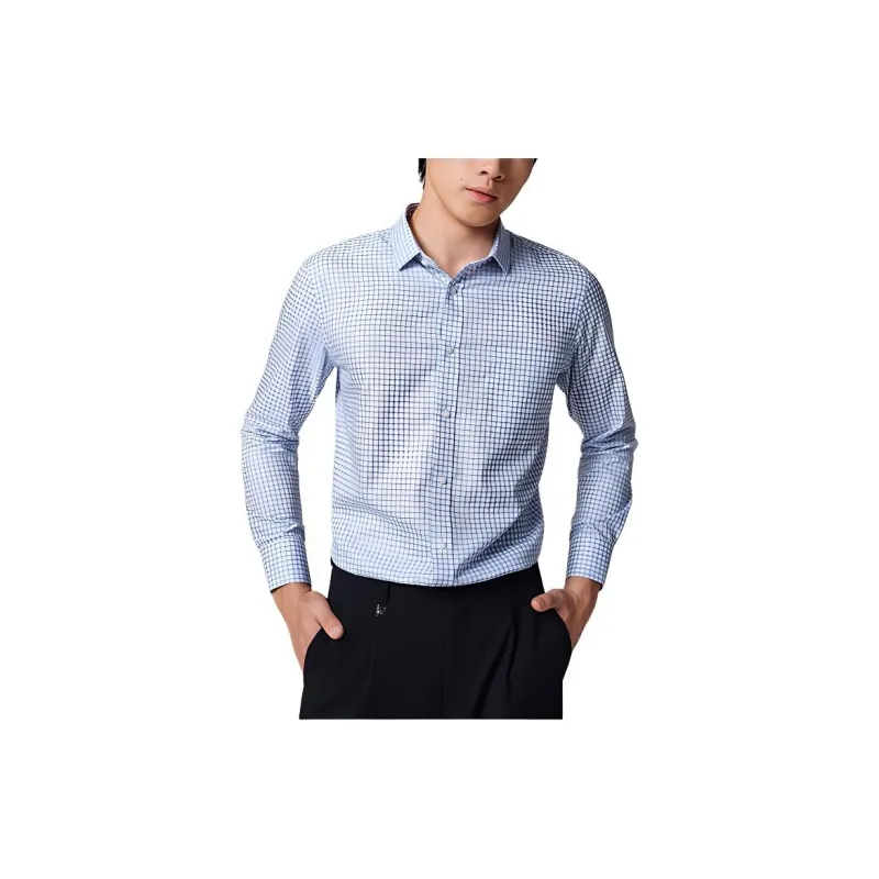 GOLDLION Shirts Men Blue-1