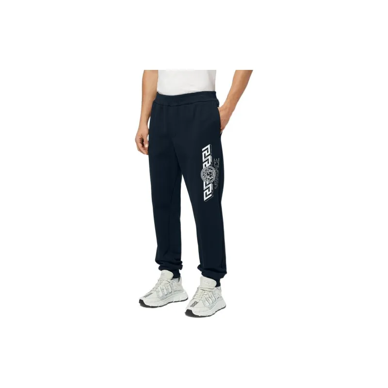 VERSACE SS22 Knitted Sports Pants Men's Dark Blue-2