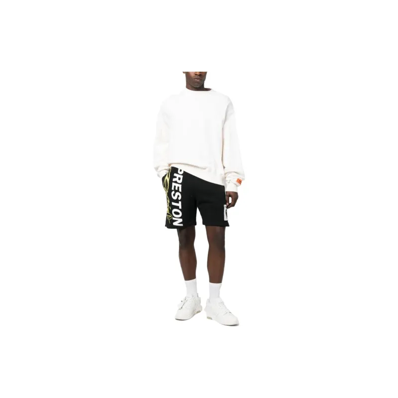 HERON PRESTON Logo-Printed Knee-Length Track Shorts-2