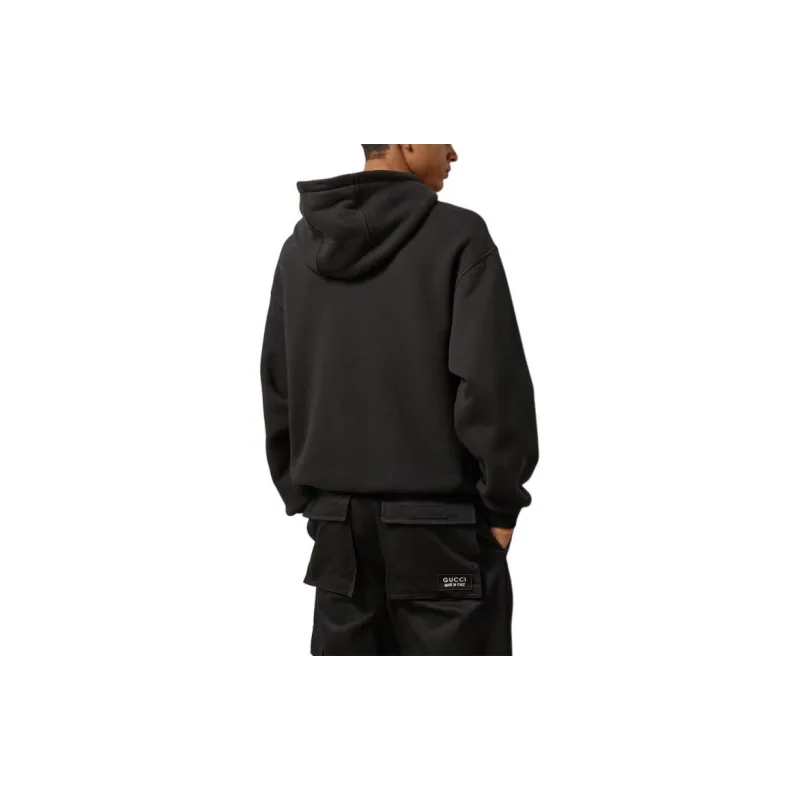 GUCCI Logo Printed Drawstring Hoodie-3